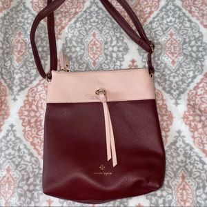 Baby pink/plum crossbody satchel